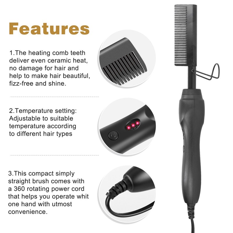 Hot Comb Electric Aluminum Alloy Material 3 Level Adjustment 60