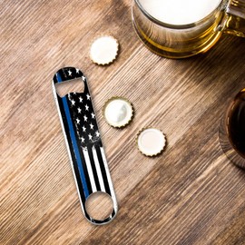TESIQIMT Flat Bottle Openers,Heavy-Duty Stainless Steel Beer Openers,Sturdy and Durable Openers Perfect for Kitchen Restaurant Bar-1PCS(Bule Vintage American Flag)