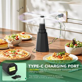 6-Pack Rechargeable Fly Fans for Tables Up to 10-hour Working Time, Indoor Outdoor Mute Food Fans to Keep Flies Away, Retractable Table Fans with Hook for Home Restaurant Party Picnic Patio, Black