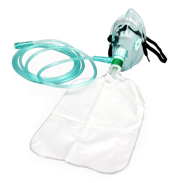 2Pack Adult Non-Rebreather Oxygen Mask with Reservoir Bag - Size L