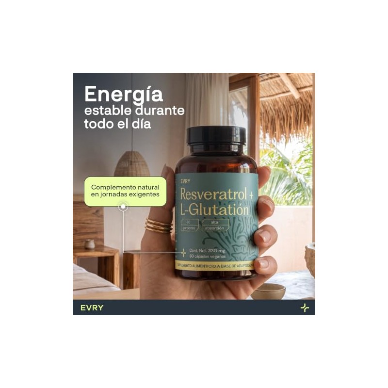 Resveratrol y Glutatión - Mezcla de Antioxidantes, Vitalidad y Energía