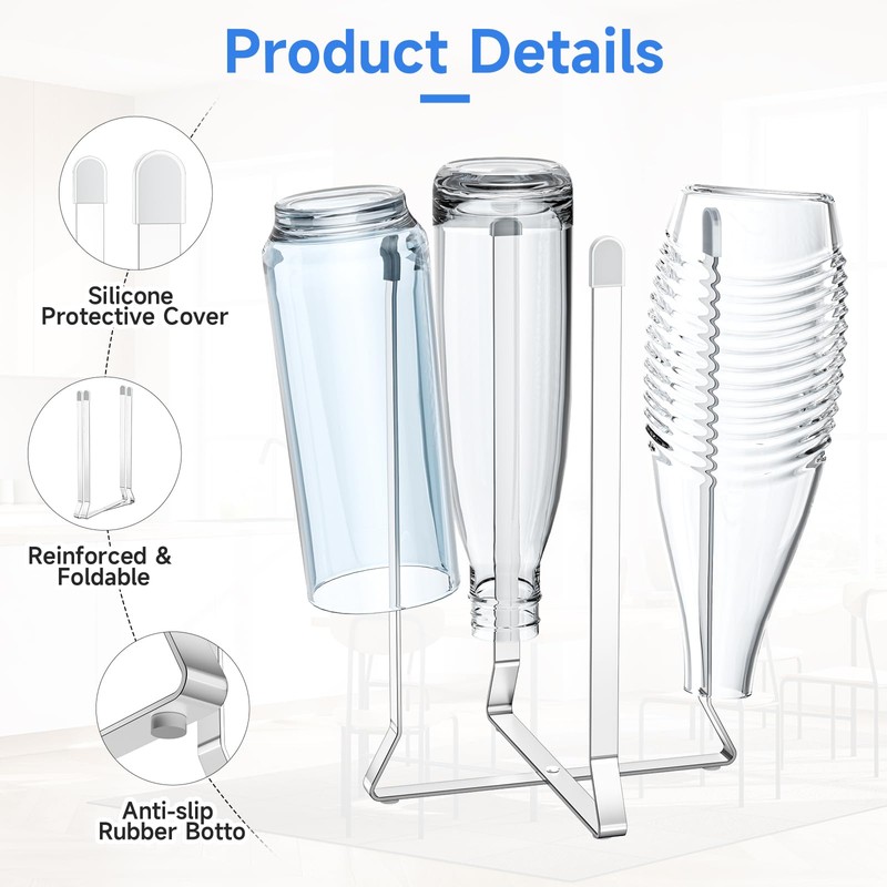 LOXSUN Bottle Drying Rack, Stainless Steel Water Bottle Drying Rack,
