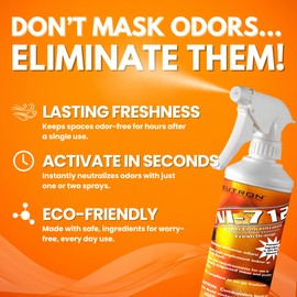 Neutron Industries NI-712 Fresh Orange Odor Eliminator Spray (4 bottles) – Powerful, Long-Lasting Odor Neutralizer – Instant Air Freshener for Home, Car & More – Pint-Sized (16 oz)
