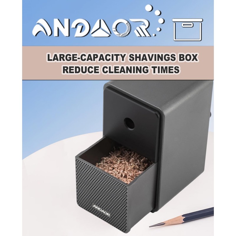 Manual Pencil Sharpener 5 Thickness Adjustable & Self-Feed Hand Crank