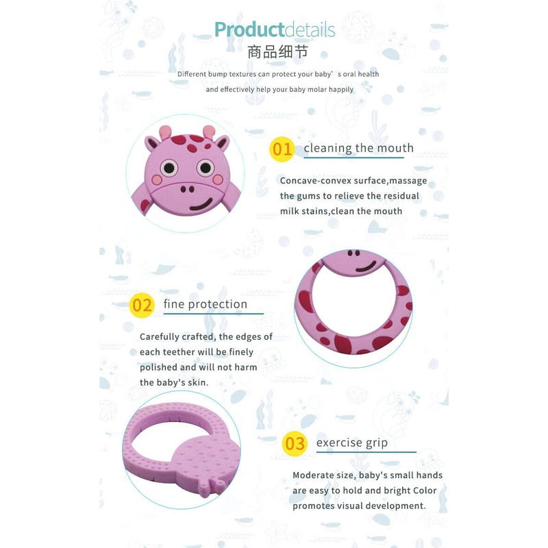 Unbranded Kids Giraffe Baby Teether Chewable Silicone BPA FREE, Yellow,