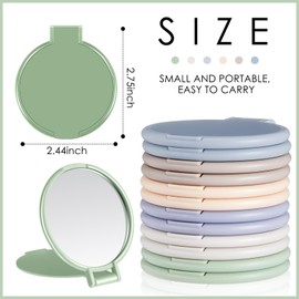 Jetec 12 Pieces Mini Folding Mirror Round Compact Mirror Portable Pocket Mirror Makeup Small Mirror Vintage Portable Travel Makeup Mirror for Women Girls (Morandi Colors)