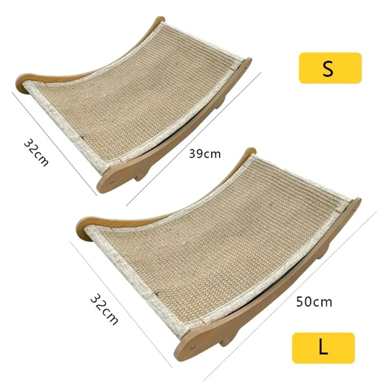 Wooden Cat Scratching Pad with Sisal Surface – Detachable Scratcher