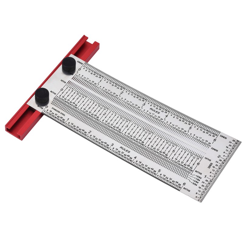 T Rule Stainless Steel Silver Scribing Ruler Woodworking Measuring Tool