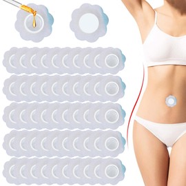 Asheyya 50 Pcs Castor Oil Pack Wrap, 6cm Castor Oil Compress Patches No Wash (Oil Not Included)