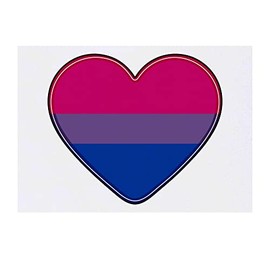 'Bisexual Flag Heart' Temporary Tattoo - Water Resistant, Skin-Safe, Non-Toxic Transfer (TO00050718)