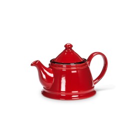 Abbott Collection Enamel Look Ceramic Teapot - Red, 32oz (9"L)