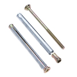 10 mm x 182 mm Metal Frame Anchor Sleeve, Concrete Anchorage Fixing Pozi Drive Screw with Metal Expancion Wall Plug for Metal, Plastic, Wooden Windows and Doors Instalation (5 pcs)