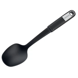 Fackelmann Serving Spoon 31 cm SENSE Serving Spoon with Functional Plastic Part Non-Slip Soft Touch Handle for Coated Pans and Pots (Colour: Silver/Black), Quantity: 1 Piece
