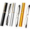 Viseng 3 pairs Slim Mini Metal Reading Glasses Compact Lightweight