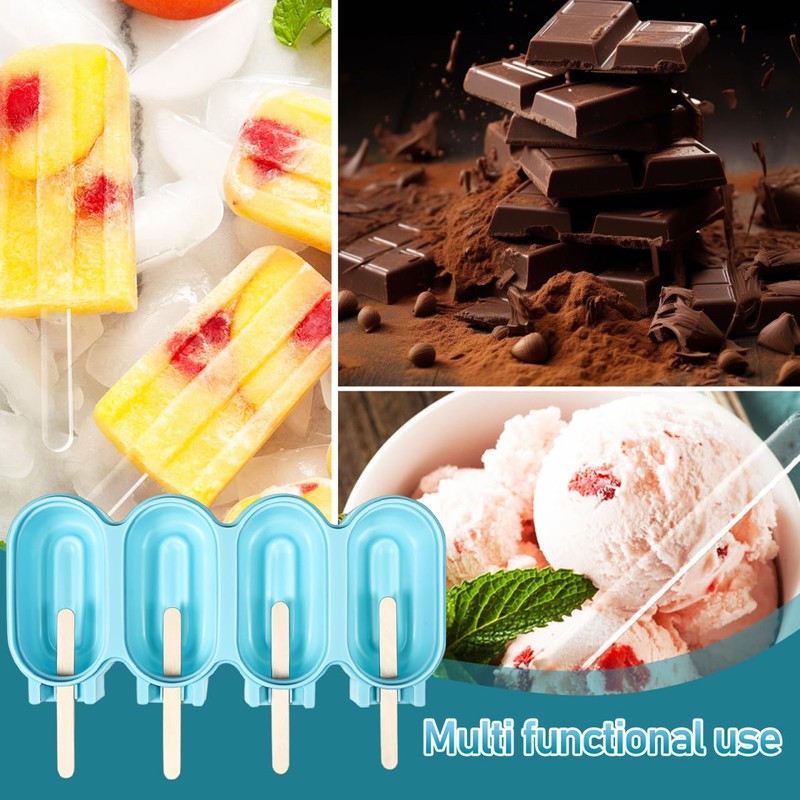 118 Silicone Ice Cream Mold Set with Lid and Stick