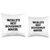 World's Best Doughnut Maker Throw Pillow, 18x18, Multicolor