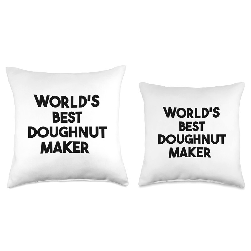World's Best Doughnut Maker Throw Pillow, 18x18, Multicolor