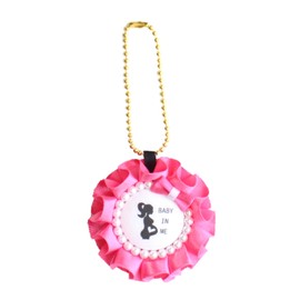 TOA ROSETTE Toamws-22 Maternity Mark, Maternity Key Holder, Double-Sided, Pregnancy, Celebration, Marking, Pearl Charm, Stylish, Gift, Ribon, Simple, Adult, Cute, Baby, Pregnancy, Amulet, Pink, Pink