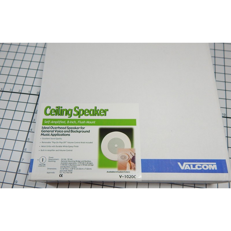 Valcom 1 Watt 1 Way 8" Ceiling Speaker (V-1020C)
