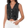 SHENHE Women's Denim Vest Button Down Sleeveless Jean Vest Top