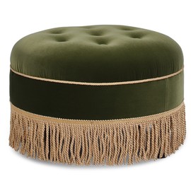Jennifer Taylor Home Yolanda 24" Round Upholstered Accent Ottoman, Medium