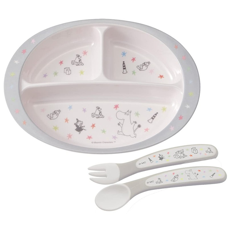 Skater M370-A Children's Plate, Melamine Lunch Plate, Moomin, Star, 25.5