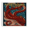 Puget Sound, Washington, Octopus Mosaic (Absorbent Ceramic Coaster, Single, Cork