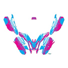 Kalair GFX Graphics Kit for Polaris PREDATOR 50 04-07, OUTLAW 50 08-19 FUTURE Series Magenta 21 Mil - ATV UTV Dirt bike stickers, Quad racing decal automotive accessories no-plastics