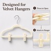24 Pack Velvet Hanger Clips for Velvet Hangers, Beige