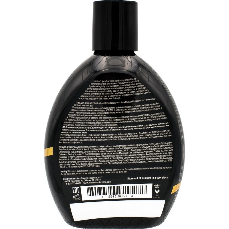 Millennium Tanning SOLID BLACK SPECIAL RESERVE 200X Bronzer Dark Tan