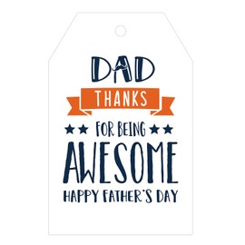 G2PLUS Happy Father's Day Tags, 100PCS Father's Day Paper Gift Tags, Best Father Gift Tag with String for Present Wrapping, Gift Bags, DIY Crafts (3.3''x2.2'')