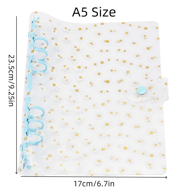 A5 6-Ring Cute Binder Cover PVC Floral A5 Planner Cover