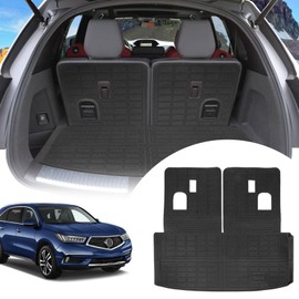 ZQULOYO Cargo Liners Backrest Mat for Acura MDX Accessories 2014-2020 with Hook&Loop Rear Trunk Mat Rear Seat Back Cover Protector All Weather Anti-Slip Split Dog Liner