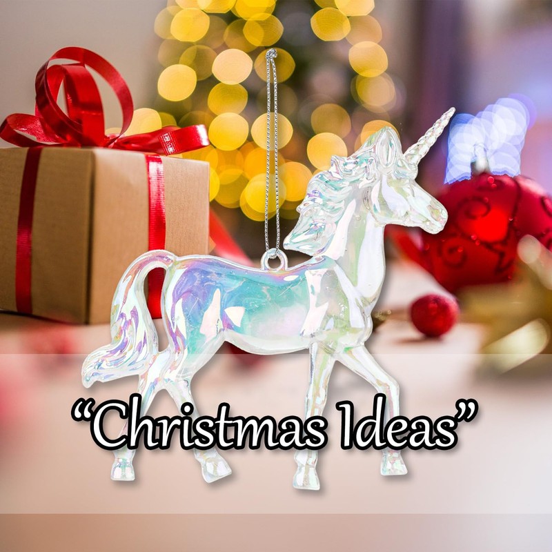 VFM e-Store - Christmas Tree Decoration Iridescent Acrylic Unicorn X