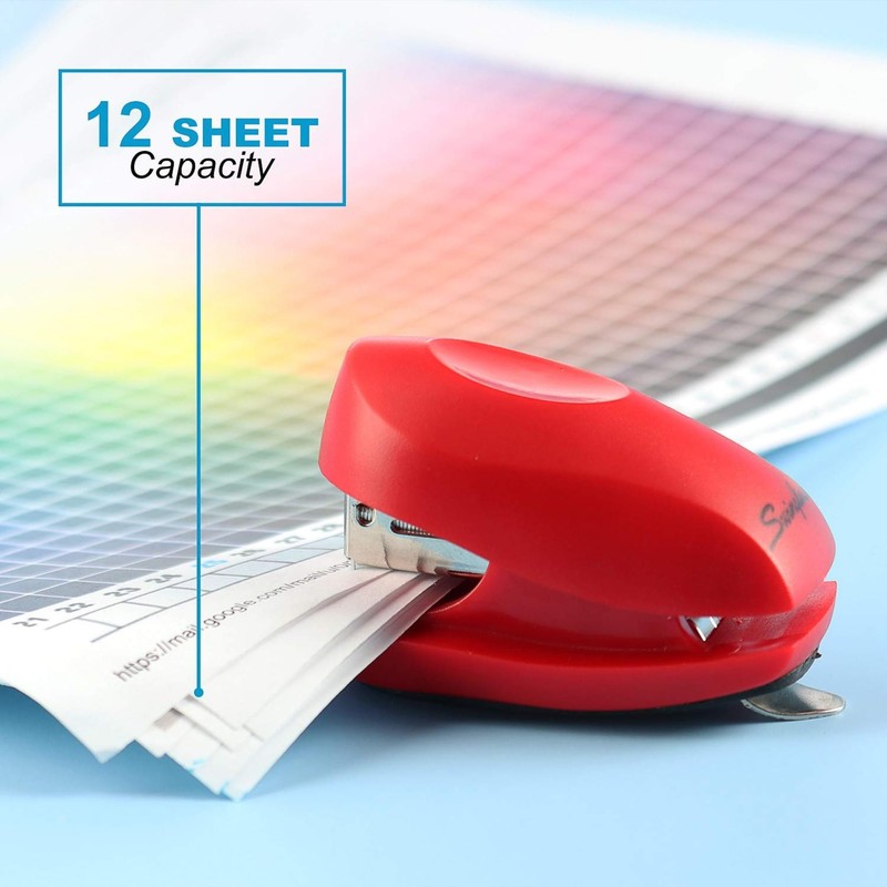 Swingline Red Mini Stapler With Staples, Tot, 12 Sheet Capacity,