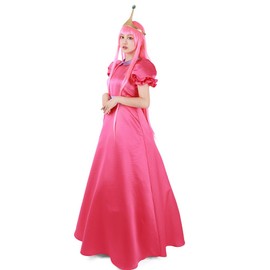 miccostumes Girl's Pink Bubble gum Cosplay Costume with Crown (Pink)