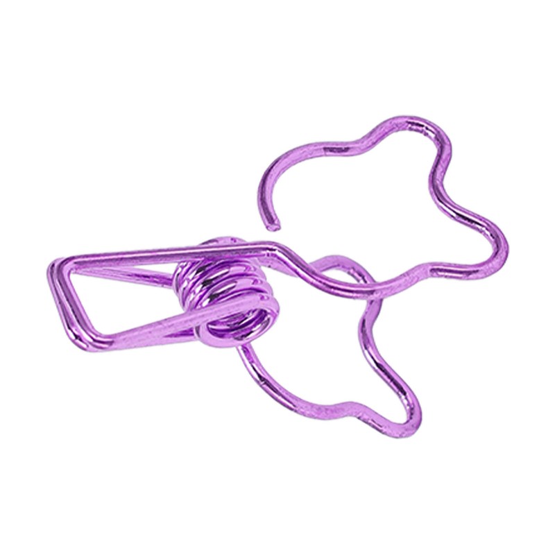 100Pcs Binder Clips Hollow Cute Bear Shape Sturdy Metal Small