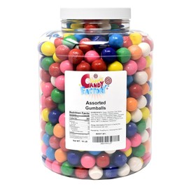 Assorted Gumballs 160 Oz in Jar - Gumballs Assorted 1 Inch Gumballs in Jar - 24 mm Gum Balls Refill- 160 Oz in Jar, Kosher and Gluten free