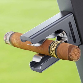 Caddura Magnetic Cigar Holder - Ultimate Golf Accessory for Cigar Lovers, Sturdy Aluminum Alloy & Stainless Steel, Fits Golf Carts, Beach Chairs, Fishing Rods - Secure Magnetic Grip, Hook & Loop Strap