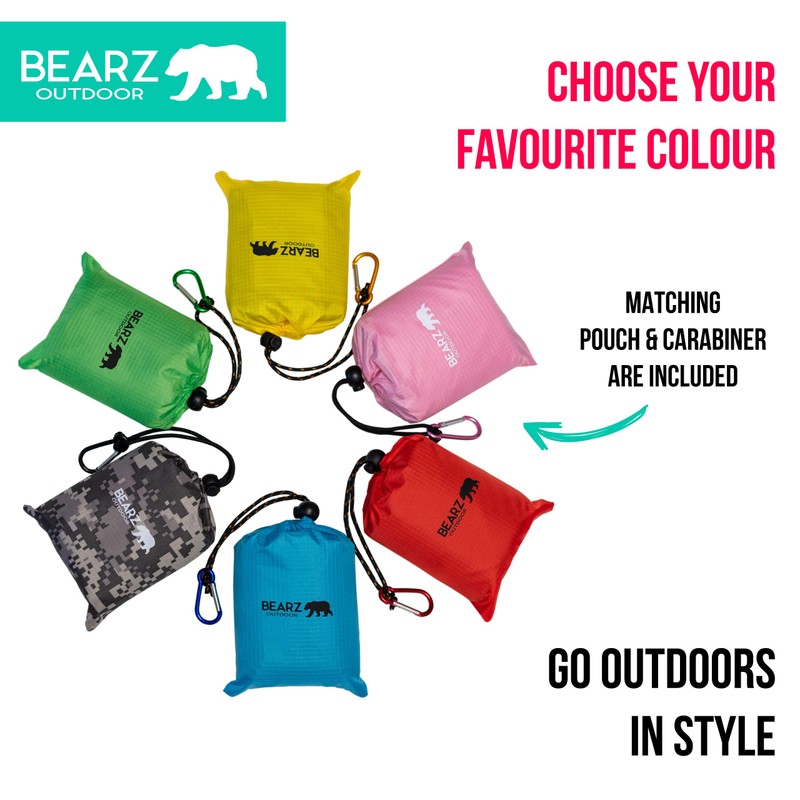 BEARZ Outdoor Travel Blanket - Pocket Sized Beach Blanket Camping