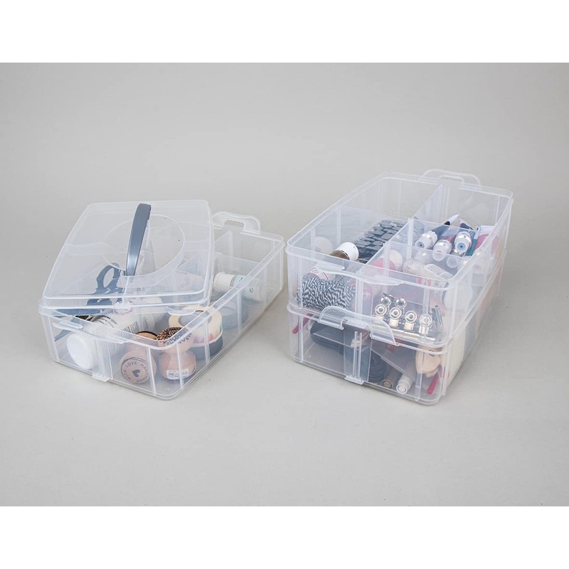 Rayher 39320000 sorting / storage box, with handle, 3 levels
