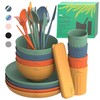 Wheat Straw Dinnerware Sets For 4 - Camping Plates Cups