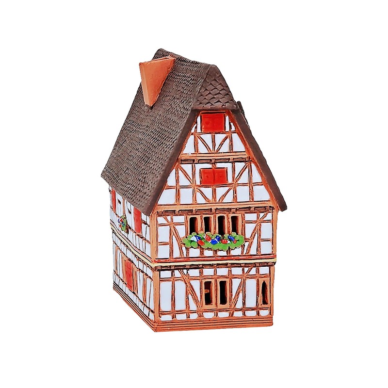 Ceramic Miniature Aroma House Incense Burner Germany Town Hall in