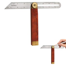 Sliding Bevel, Adjustable Bevel Gauge, Sliding Bevel Angle Finder 9 inch/230mm, T Bevel Blade Ruler with Hardwood Handle and Stainless Steel Blade for Carpenter Engineer Woodworking Craftsman