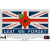 Poppy Car Window Sticker with Union Jack Lest We Forget