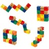 Wooden Twist Cubes, Colorful Mind Game, Stretch, Twist, and Lock