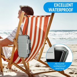 AMIR Portable Safe Box, Combination Security Case LockBox with Code, Waterproof Anti-Theft Mini Travel Safe Box with Removable Chain, Security Box for Home,Office - Gray