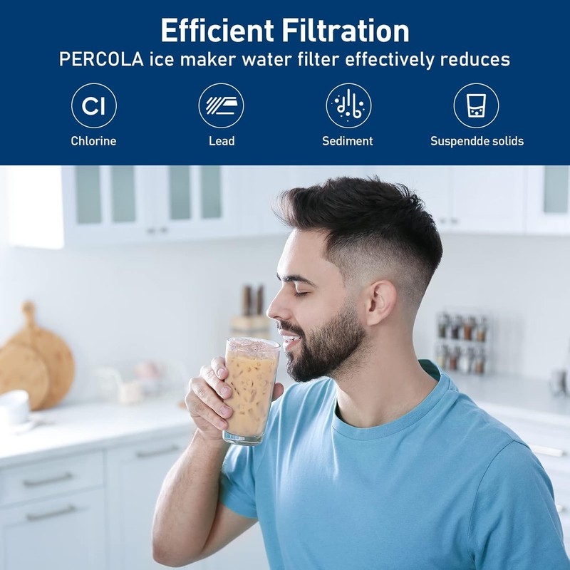 PERCOLA Sub-Zero 7012333/7042803 & Manitowoc K00374/K00374001 Ice Maker Water Filter,