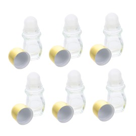 PACKOVE 6Pcs Essential Oil Roller Bottles Empty Glass Bottles with Caps Portable and Durable for Travel and Home Use Leakproof Design for Convenient Application