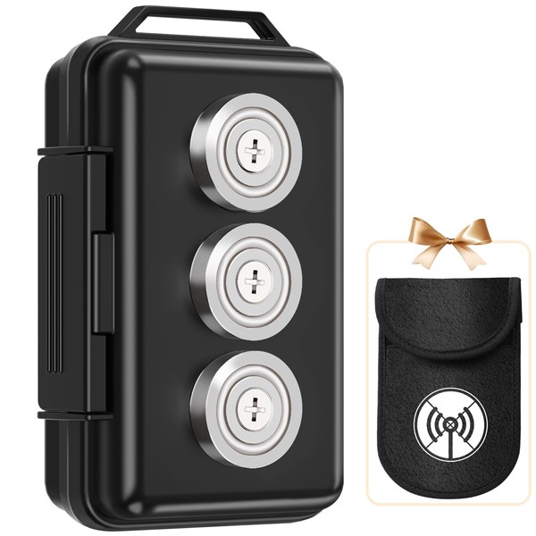 Magnetic Key Holder Under Car with Faraday Pocket, Hide a